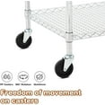thumbnail image 6 of Lumiparty Heavy Duty 3-Tier Rolling Utility Cart, Commercial Grade Wire Rack Cart On Wheels for Kitchen Pantry Steel Frame with Handle & Shelves, Silver, 6 of 7