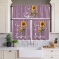 thumbnail image 4 of 3 Piece Kitchen Curtains and Valances Set Violet Sunshine Sunflower Cafe Curtains 24 Inch Length Pastoral Bees Farmhouse Floral Valance & Tier Curtain for Living Room Bedroom Window 54"x18"+27"x24"*2, 4 of 6