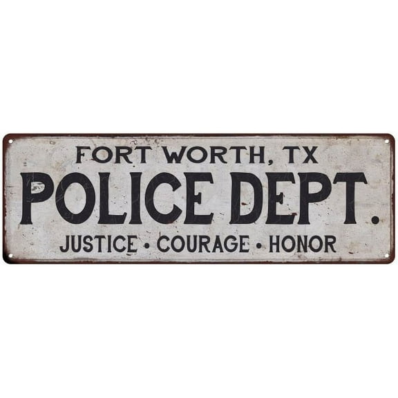 FORT WORTH, TX POLICE DEPT. Home Decor Metal Sign Gift 6x18 106180012011