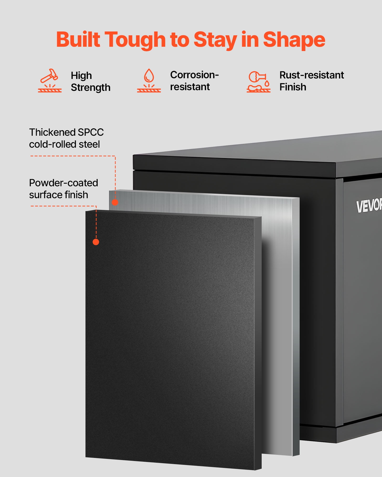 VEVOR Metal Wall Cabinet, 27.56W x 12.01D x 14.02H Inch, Floating Garage Tool Cabinet with Up-Flip Door, 120 lbs Load per Shelf, Fit for Garage, Basement, Kitchen, Warehouse, Assembly Required