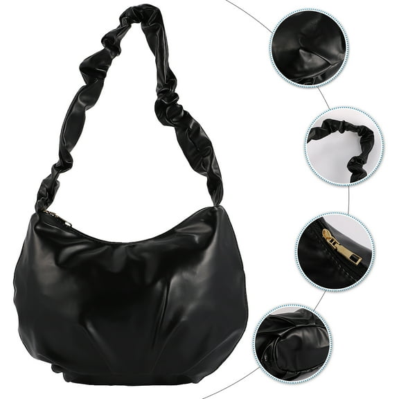 COMPUKAS Women's Clutch Handbag Clouds Wrinkle Design Black 27X24X11cm