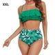 thumbnail image 3 of Toystoory Conjunto de traje de baño dividido para mujer, traje de baño con volantes acolchados en el pecho y tirantes Chinlon, ropa interior estampada a Deportes acuáticos Verde XXL Toystoory OD021142-05, 3 of 6