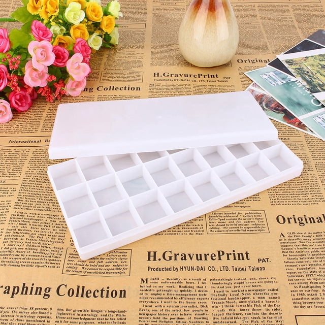 Paleta de mezclas Jadeshay bandeja de pintura de plástico blanco 24 compartimentos