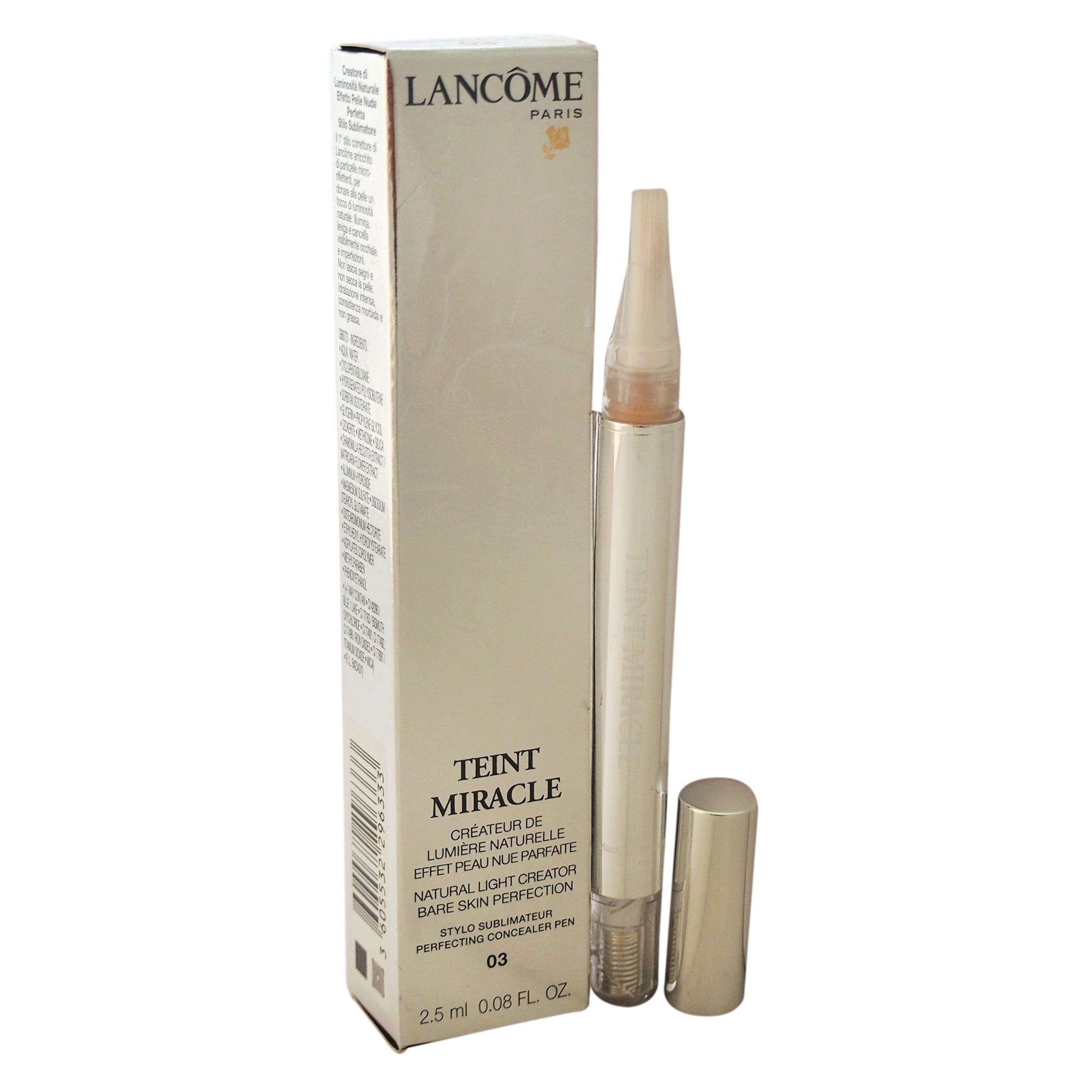 teenagere grundigt tvivl Teint Miracle Natural Light Creator Bare Skin Perfection - # 03 Beige  Lumiere by Lancome for Women - 0.08 oz Concealer Pen - Walmart.com