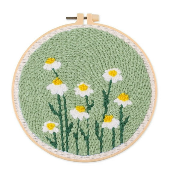 Punch Needle Embroidery Starter Kits Punch Needle Fabric With Pattern Embroidery Hoop Punch Needle Tool Kit For Craft Lovers