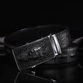 thumbnail image 2 of Men's crocodile pattern belt, automatic buckle belt, cowhide Korean version of youth leisure business belt, 2 of 5