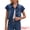 Dark Blue, variant on DARING DIVA Women's Cropped Cap Sleeve Button Down Collared Jean Jacket S Dark Blue