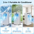 thumbnail image 4 of Akires Portable Air Conditioner 8000 BTU Ashrae, 3-in-1 AC Unit for Room with Remote, 350 Sq.Ft, 24H Timer, Window Kit for Bedroom, 4 of 8