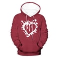 thumbnail image 5 of ZCFZJW Big and Tall Regular Fit Casual Hoodie Tops for Men Lightweight Funny Heart Pattern Print Long Sleeve Drawstring Hooded Outwear Coat Trendy Oversized Baggy Sweatshirts Red XXL, 5 of 5