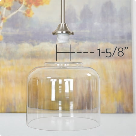 Kira Home Beech 9 Glass Shade, Replacement Glass, 1-5/8 Fitter Opening for Threaded Medium Base Socket, 8 x 8.75