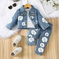 thumbnail image 2 of JUMEYU Toddler Girl Long Pants Outfit Girls 2 Piece Outfits Long Sleeve and Leggings Clothing Set Outfits for Girls 12 18 Months (Blue,12-18 Months), 2 of 9