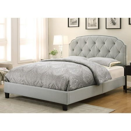 Trespass Marmor Tufted Nail Head Upholstered Queen Bed