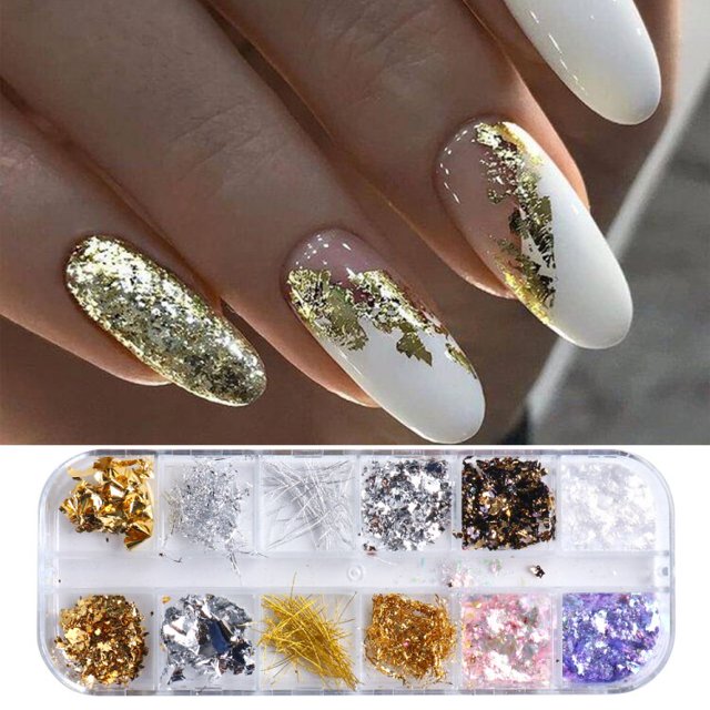 Lentejuelas de brillo de uñas hexagonales mixtas iridiscentes Holo copos de polvo para decoración de uñas esmalte de Gel Paillette accesorios de manicura LADJ01-12-2 Tan Jianjun unisex