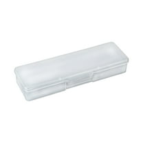 Pencil Boxes Bulk Plastic Clear Pencil Case Box for Office Bulk Storage with Hinged Lid for Office Supplies Organization(Transparent)