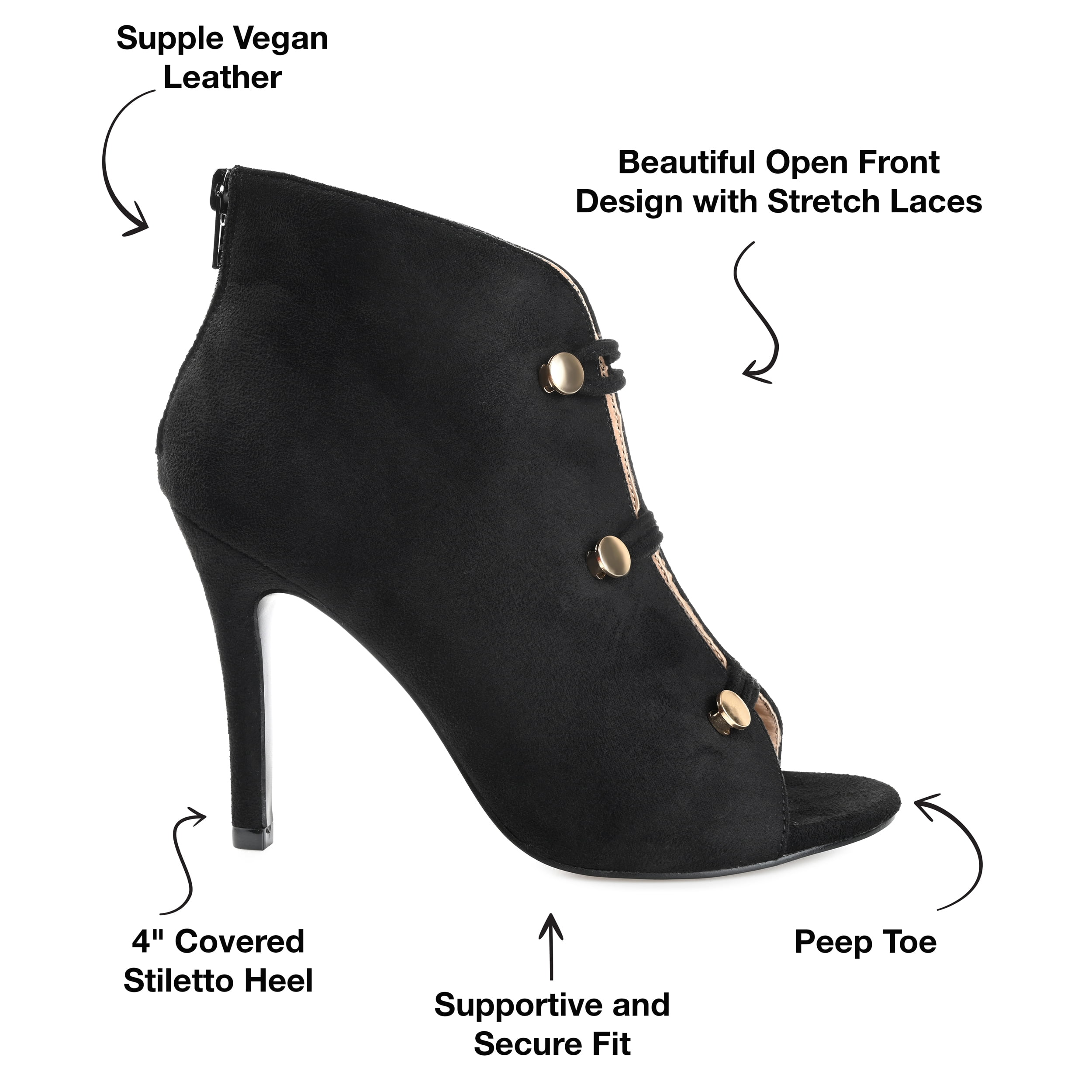Journee Collection Womens Brecklin Faux Suede Booties