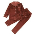 thumbnail image 4 of Family Christmas Pjs Velour Pjs Long Sleeve Button down Sleepwear Winter Warm Soft Fleece Set Family Pajamas, 4 of 5
