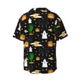 thumbnail image 6 of Lsque Halloween print Men's Cuban Collar Short Sleeve Shirt Summer Beachwear Casual Button Down Fashionable Vacation Leisure Shirt-4X-Large, 6 of 7