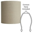 thumbnail image 6 of Springcrest Set of 2 Tall Drum Lamp Shades Oatmeal Medium 14" Top x 14" Bottom x 15" High Spider Replacement Harp and Finial Fitting, 6 of 7
