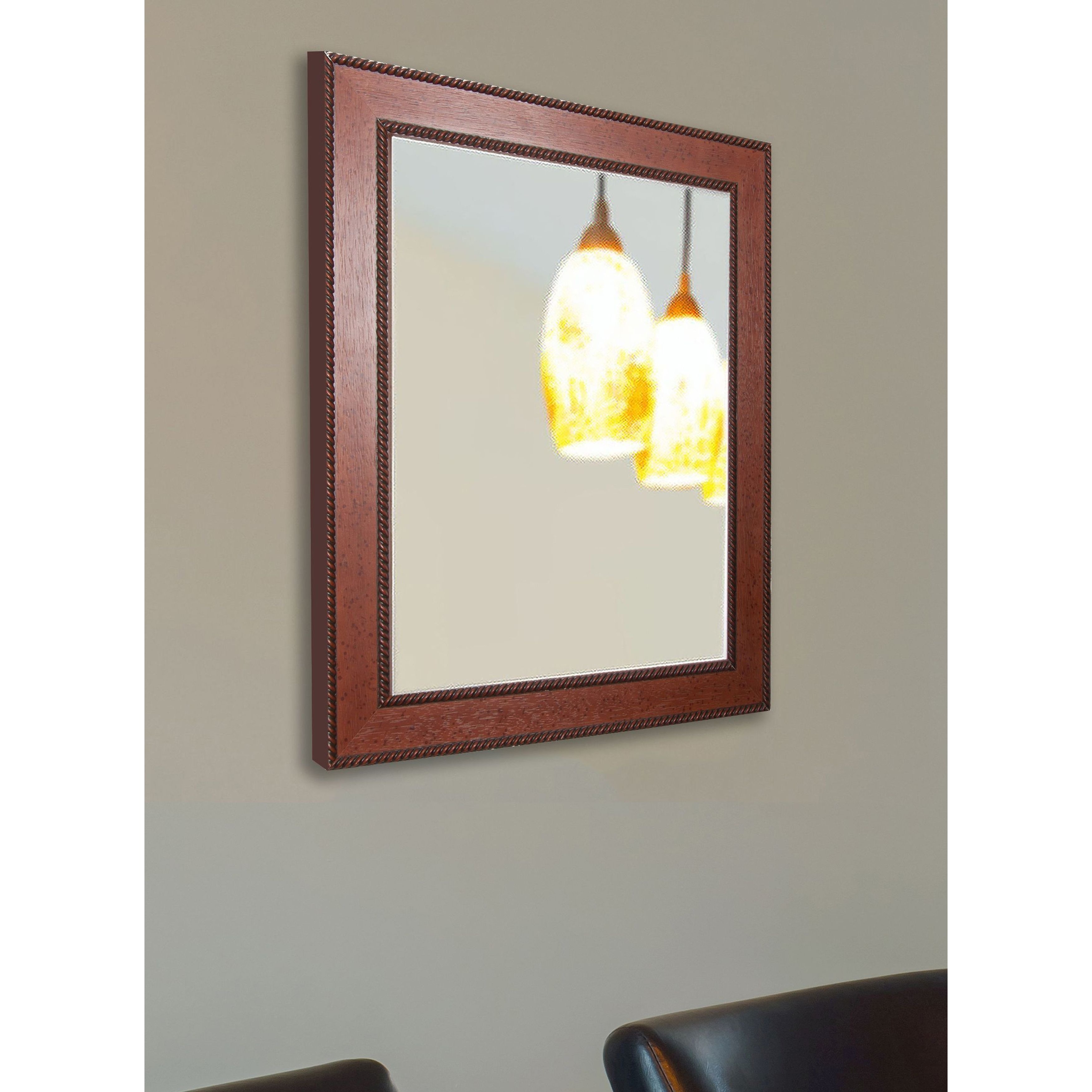 Rayne Ava Collection Rustic Rope Wall Mirror - (31 x 37)