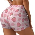 thumbnail image 2 of Vsdgher Strawberries print Workout Shorts for Women Seamless Soft Smooth Gym Yoga Scrunch Active Exercise Fitness Shorts, 2 of 8