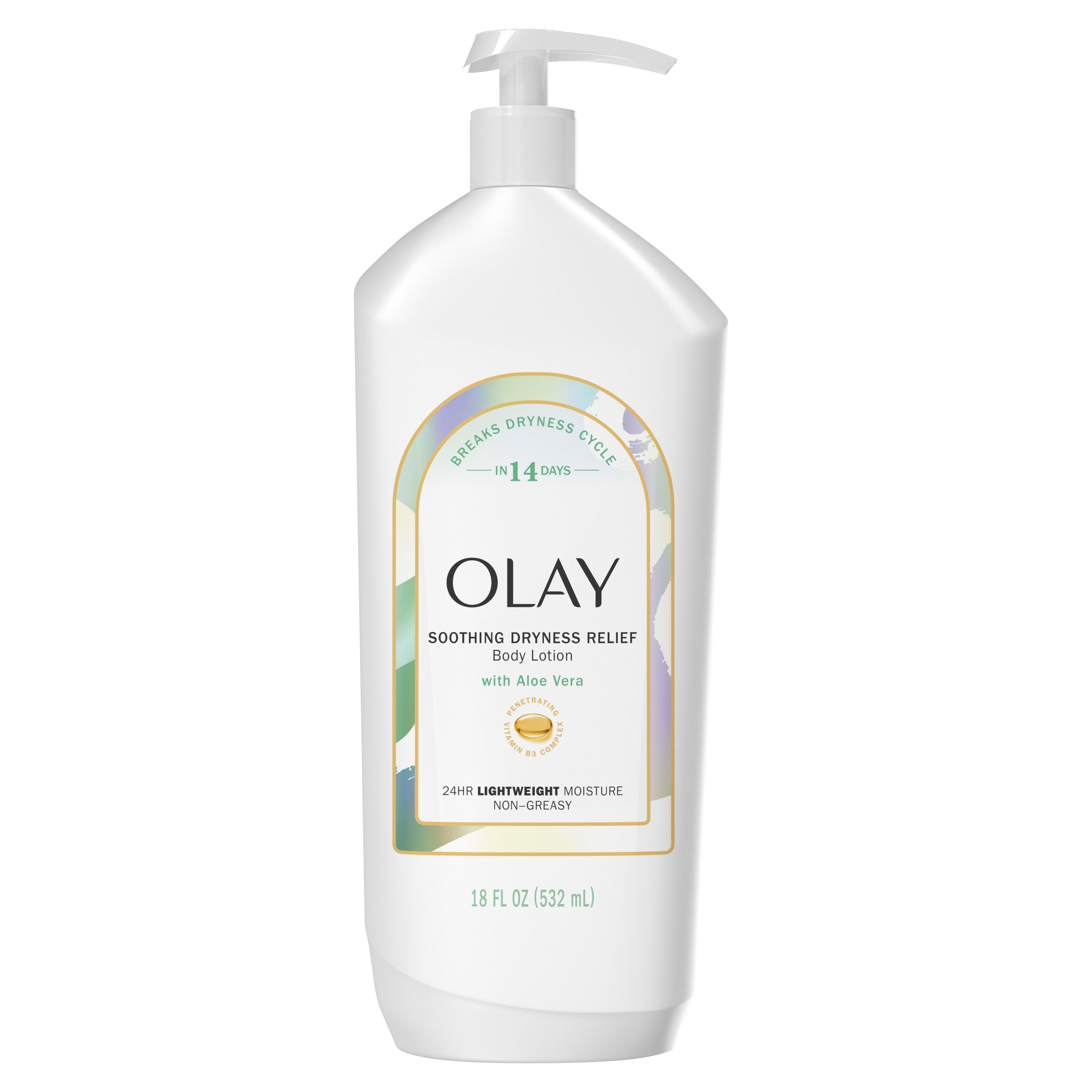 (3 pack) Olay Soothing Dryness Relief Hydrating Body Lotion with Aloe Vera, 18 fl oz