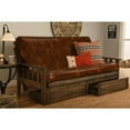 thumbnail image 2 of Kodiak Furniture Tucson Rustic Walnut Storage Futon with Saddle Brown Mattress, 2 of 3