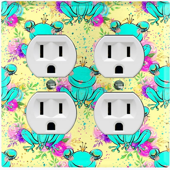 Metal Light Switch Plate Cover Fairytale Royal Crown Frog FRY007
