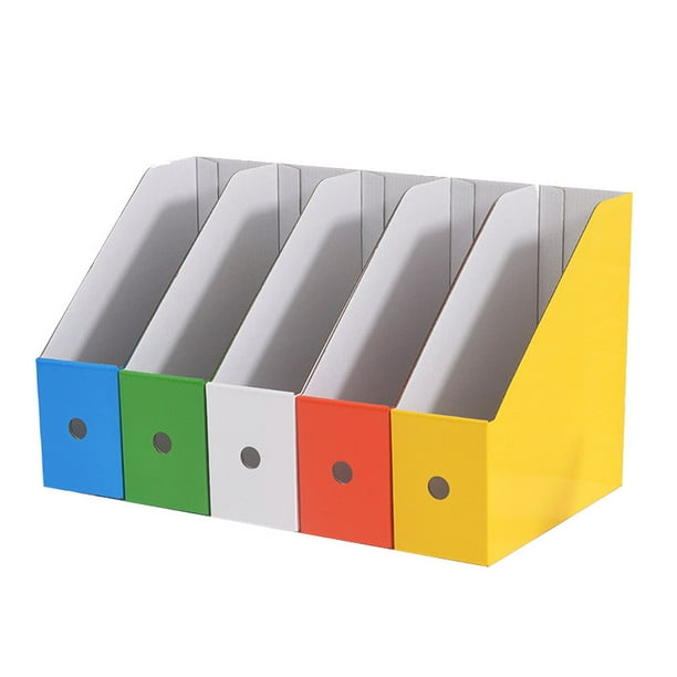 Yeuweold (Multicolor) 5 Pack Magazine Holder Pre-Folded Cardboard Box With Sticker Storage Box For School Office Housing Storage Box For Book Notebook