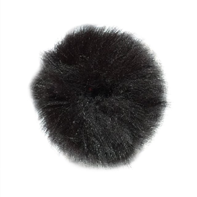 Inteprter Cubierta de micrófono de pelo artificial para exteriores Parabrisas Soporte de micrófono Wind Muff Cables de audio/vídeo negro