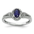 thumbnail image 6 of 925 Sterling Silver Rhodium-Plated Created Sapphire and Diamond Ring Size 6, 6 of 6