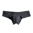 thumbnail image 3 of Swuxness Mens Plus Size Breathable Briefs, Men Sport Underpants, Men's Solid Color Fashion Comfortable Breathable Low Waist Hip Lifting Briefs Panties Dark Gray, XXL, 3 of 4