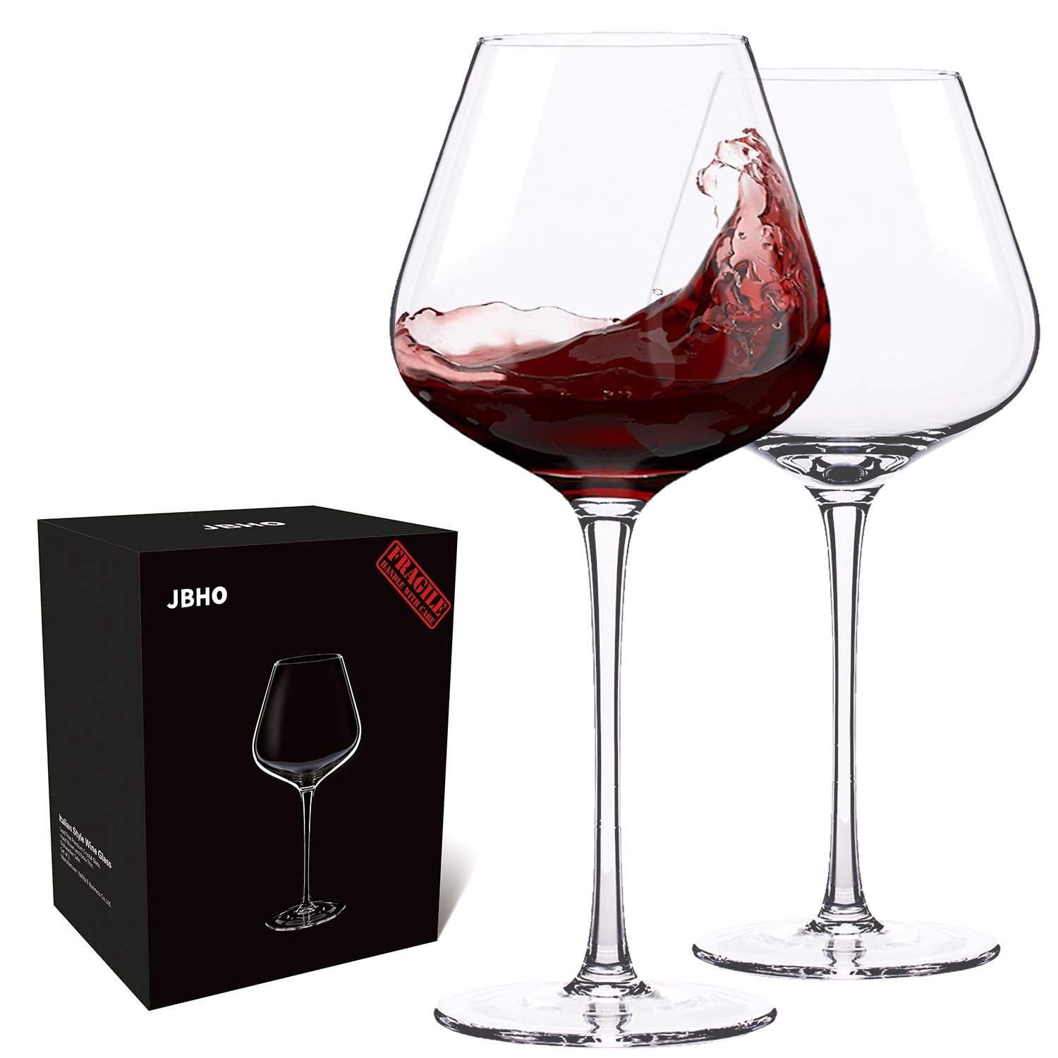 2 Pack Wine Glasses Large Burgundy Red Wine Cup Set Home Luxury