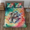 thumbnail image 2 of Funny Watercolor Adorable Pitbull Peeking Through Torn Paper Effect Quilt Bedding Set Terrier Dog Lover 1 Blanket Bed Cover 2 Pillowcases - 00026, 2 of 5