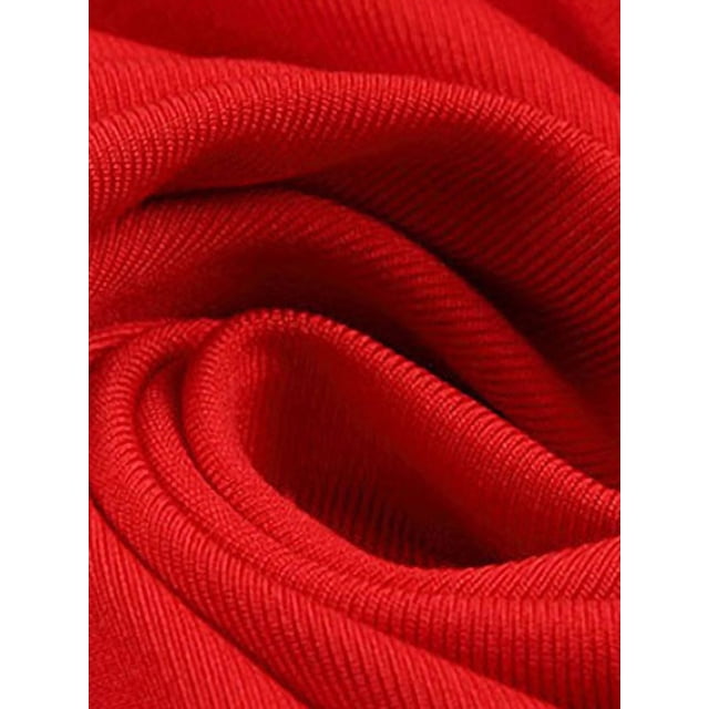 LUXUR Chemises de Compression pour Hommes Couleur Unie Hauts d'Été Manches Longues T-shirt de Sport T-shirt Décontracté Col Rond T-shirt Muscle Rouge S