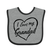 Inktastic I Love My Grandad in Black Chalk Heart Boys or Girls Baby Bib