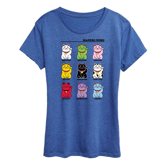 Instant Message - Lucky Cat - Women's Short Sleeve Graphic T-Shirt