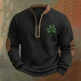 thumbnail image 5 of EnJoCho Half Zip St Patric𝗄s Day Sweatshirts Boys Vintag𝖾 Print Long Sleeve Casual V-Neck Pullover Fashion Irish Shirts Youth Retro Style Top Green Festive Comfy Shamroc𝗄 Design, 5 of 5