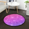 thumbnail image 5 of Dreamtimes Purple Pink Glitter Texture Round Area Rug 3Ft Small Round Area Rug Soft Bedroom Entryway Foyer Throw Mat Washable Non-Shedding Non-Slip Sofa Nursery Carpet, 5 of 5