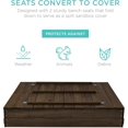 thumbnail image 3 of Songqin Large Outdoor Wooden Sand Box for Kids, Sandbox with Cover, Bench Seats Support up to 220 lbs, Bottom Liner for Drainage, Cedar Wood - Espresso, 3 of 13