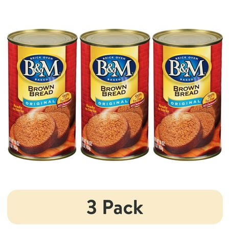(3 pack) B&M Original Brown Bread Shelf-Stable 16 oz Can