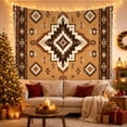 thumbnail image 3 of Geometric Diamond on Golden Field, Cozy Rustic for Decor Enthusiasts, Southwestern Tribal Art Wall Decor, Housewarming Gift, Tapestry Wall Hanging for Living Room and Bedroom, 3 of 7