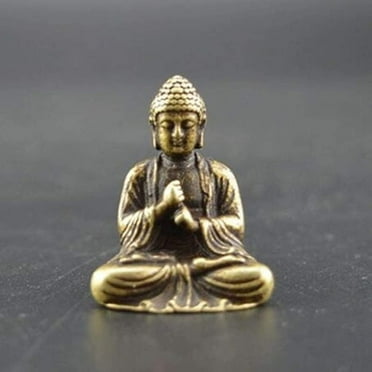 JONJUMP Chinese Buddhism Pure Copper Bronze Sakyamuni Buddha Statue Table Ornament Buddha Statue Heart Pure Brass Tea Pet