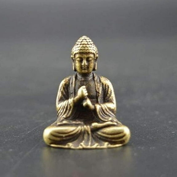 JONJUMP Chinese Buddhism Pure Copper Bronze Sakyamuni Buddha Statue Table Ornament Buddha Statue Heart Pure Brass Tea Pet