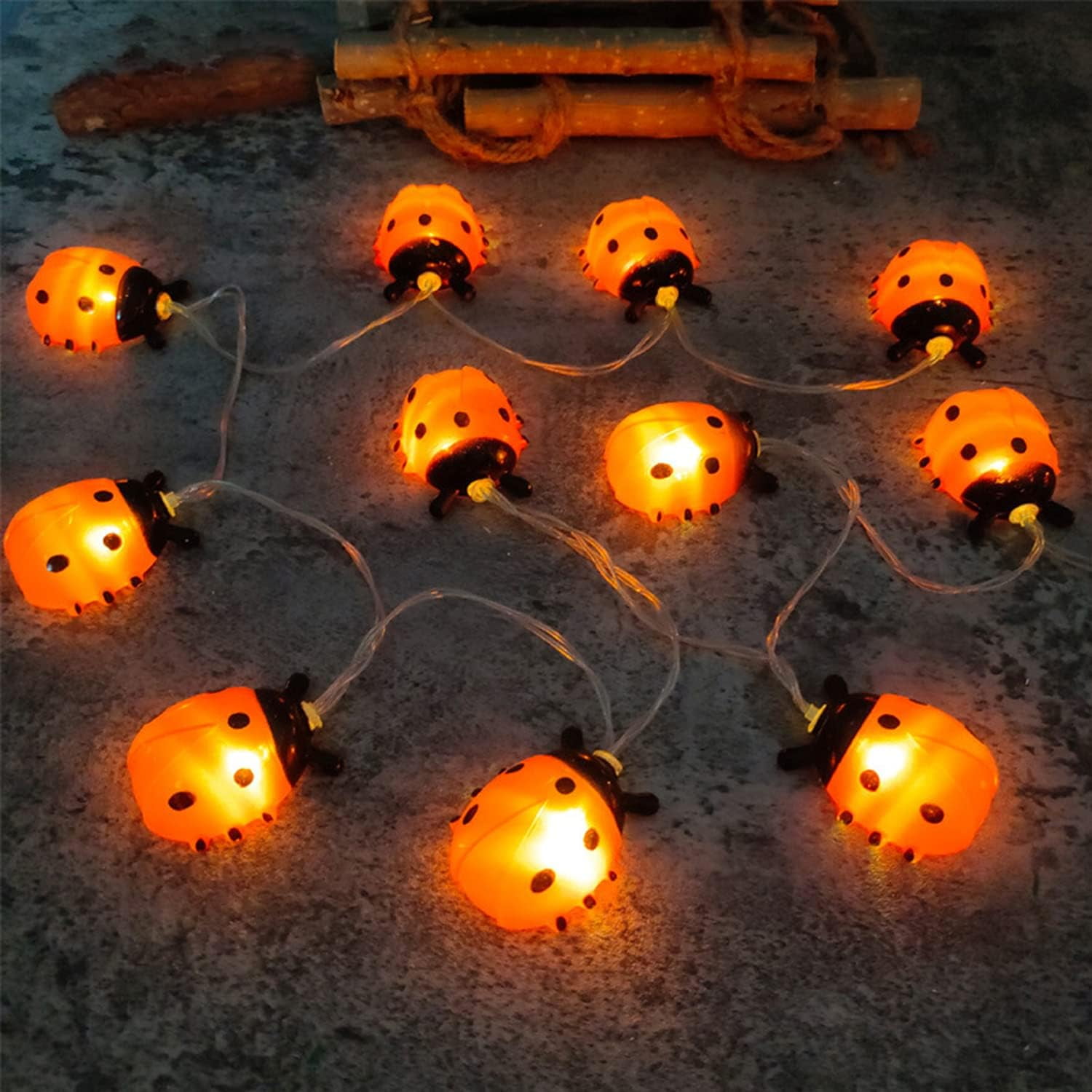 Ladybug Fairy Lights, Beetle String Lights for Bedroom Garden Patio Wedding Party Indoor Outdoor Decoration