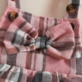 thumbnail image 4 of CAUYDY Baby Girls Cute Clothes Toddler Summer Outfits Short Sleeve Romper + Print Overall Dress + Pretty Bow Headband 3PCS for 0-3M 6-9M 12-18M Infant Girl (Sizes 6-9 Months,F2-Red), 4 of 9