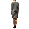 thumbnail image 3 of INSPIRE CHIC Women's 2 Piece Set Business Suit Pencil Skirt Collarless Work Blazer S Grey, 3 of 5