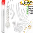 thumbnail image 2 of 5/50PCS Beading Needles Seed Beads Needles Big Eye DIY Beaded Collapsible Beading Pins Open Needles for Jewelry Making Tools, 2 of 5