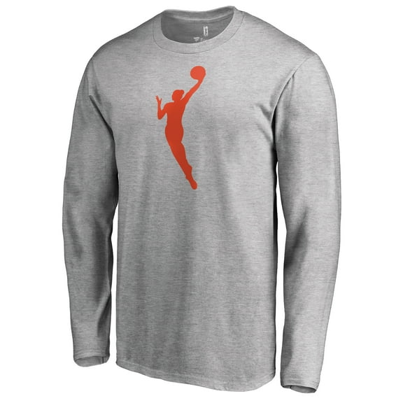 Men's Heathered Gray WNBA Gear Primary Logo Long Sleeve T-Shirt