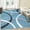 Blue, variant on 4x6 Modern Area Rug, Machine Washable, Non-Slip, Swirls and Circles, Ultra-Thin, Low Pile Abstract Print Rug for Kitchen, Bedroom, Living Room, Blue.