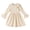 Beige, variant on Happy Town Toddler Girls Fall Winter A‑Line Long Sleeve Dress Bow Ruffle Cuffs Party Dress for Little Kids